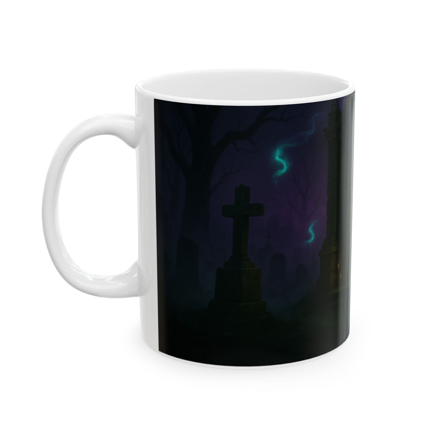 Mystical Glow Ceramic Mug | Gothic Decor, Witchy Gift, Cozy Coffee Cup, Halloween Kitchenware, Unique Art Mug  Digital Art