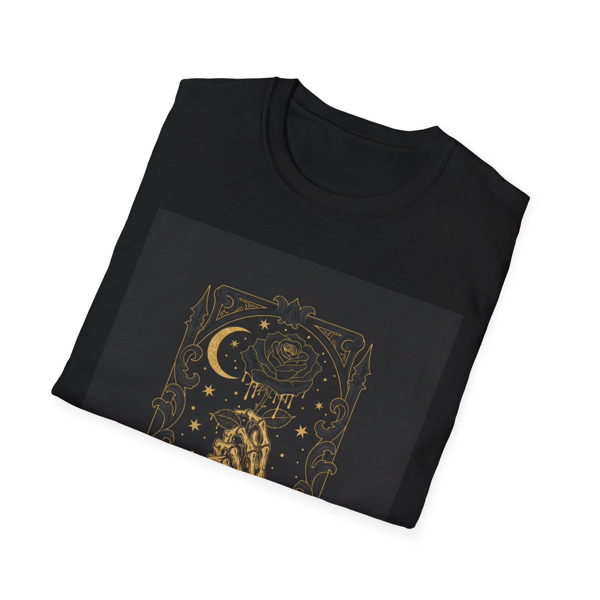 Astrology Skeleton Hand T-Shirt — Crescent Moon Mystic Tarot Design