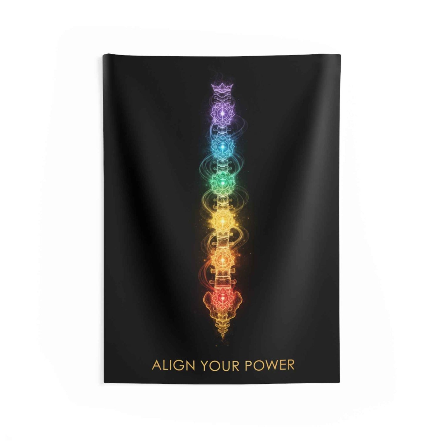 Chakra Alignment Wall Tapestry — "Align Your Power" Meditation Decor