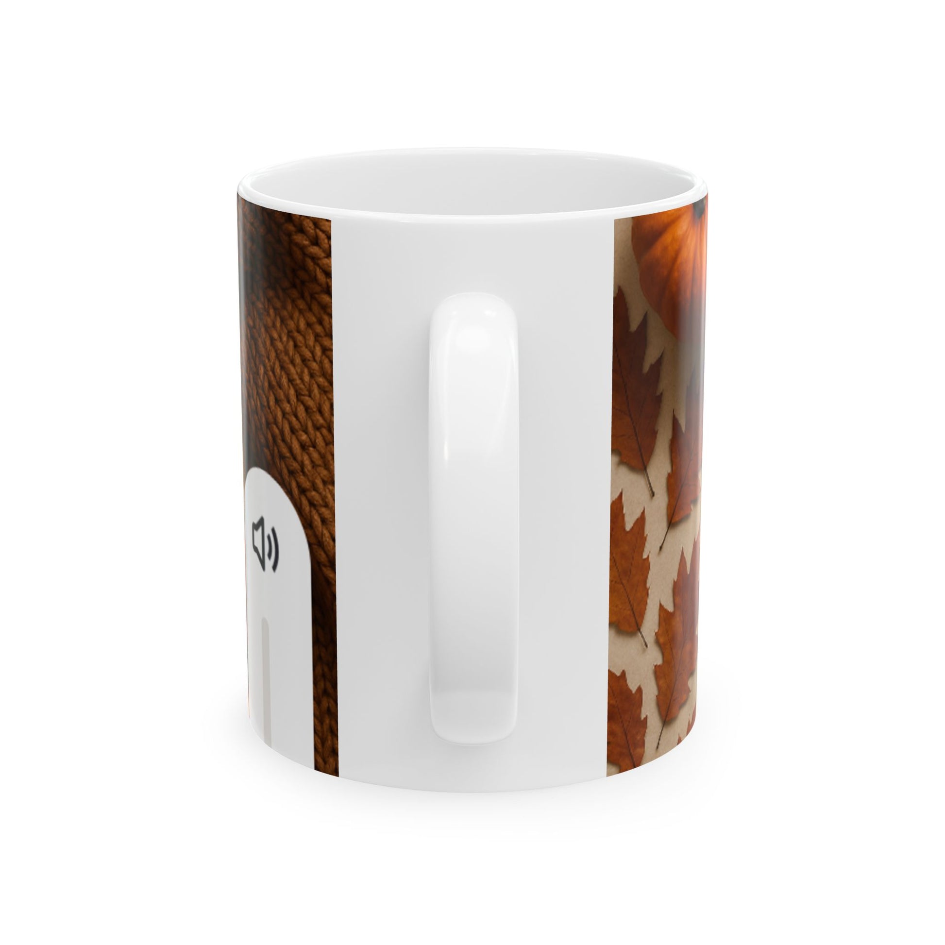 Autumn Leaves Ceramic Mug, Cozy Fall Drinkware, Thanksgiving Gift, Pumpkin Spice Lover, Seasonal Coffee Cup, Rustic Kitchen Decor  Digital Art