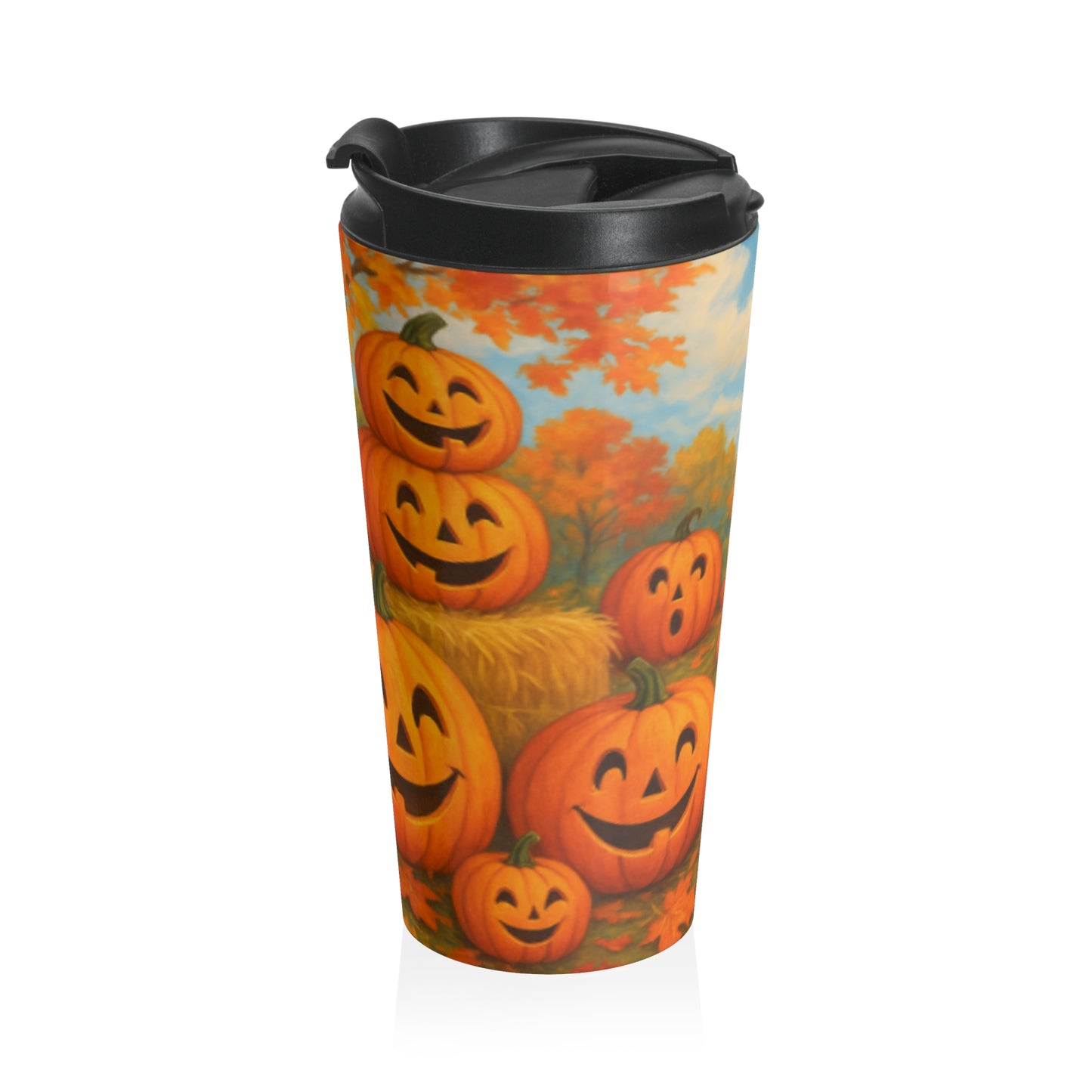 Pumpkin Halloween Travel Mug - Boo-tiful Design, Coffee Cup Gift for Fall, Trick or Treat Accessory, Autumn Vibes, Party Favor