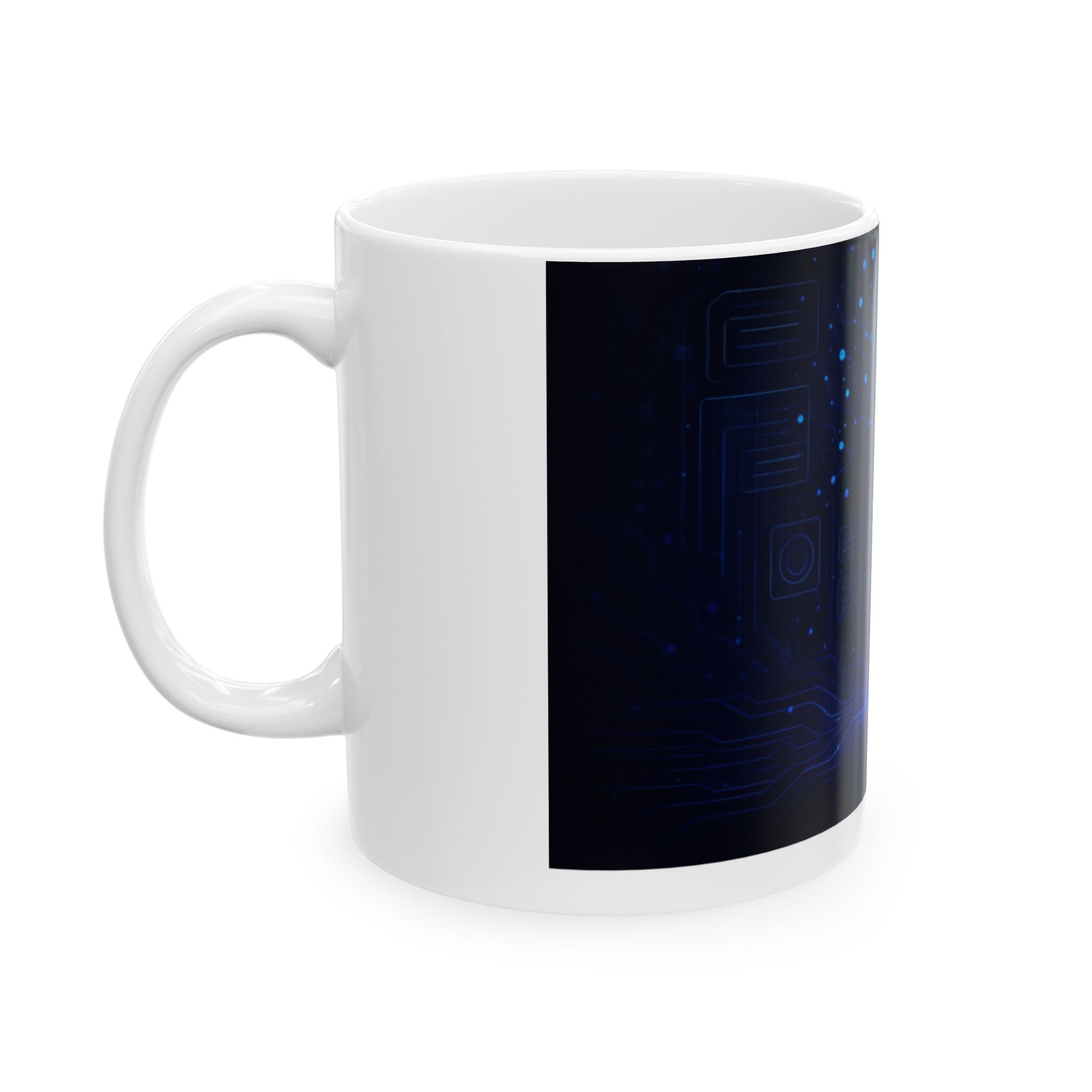 AI-Themed Ceramic Mug | Coffee Cup, Gift for Tech Lovers, Office Decor, Unique Design, Ideal for Any Occasion  Digital Art