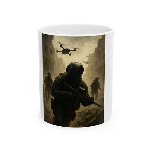Tactical Warrior Ceramic Mug - Perfect for Military Enthusiasts, Gifting, Coffee Lovers, Home Office, Survivalists