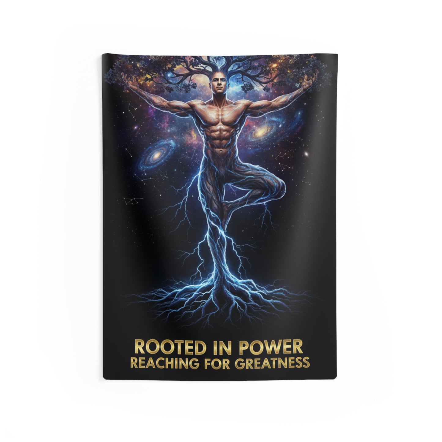 Rooted in Power Wall Tapestry — Inspirational Tree of Life Yoga Decor
