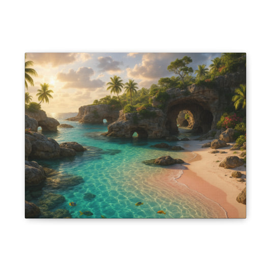 Stretched Canvas Print, Tropical Beach Decor, Art for Home, Vacation Vibes, Wall Art for Living Room, Gifts for Ocean Lovers