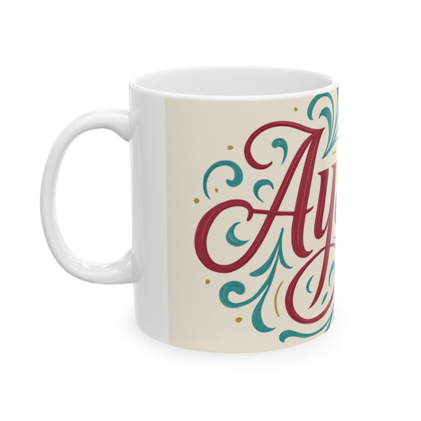 Personalized Ceramic Mug for Coffee Lovers, Custom Name Coffee Cup, Unique Gift for Birthdays, Holidays, Home Decor, 11oz, 15oz  Digital Art