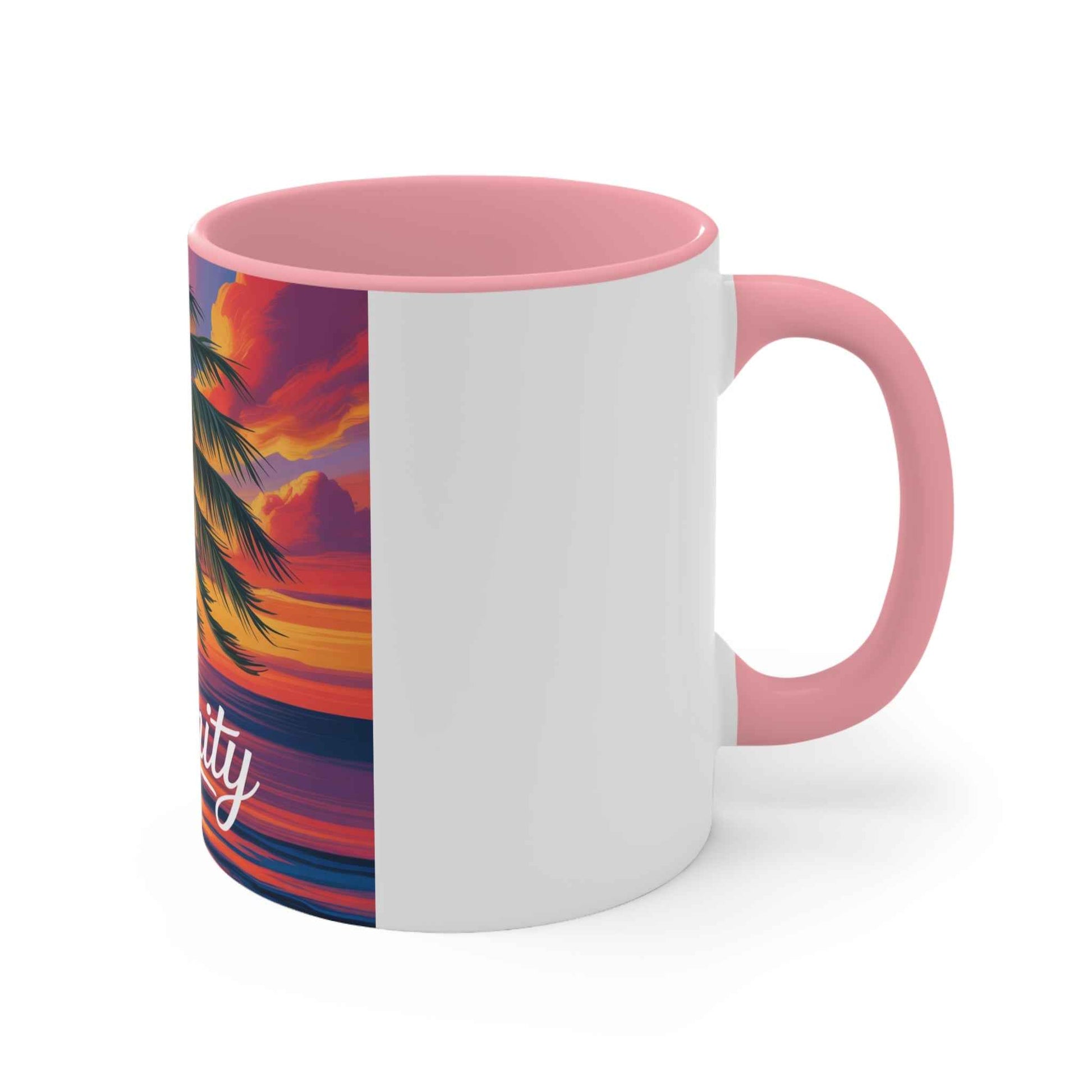 Serenity Sunset Accent Mug | Tropical Coffee Cup, Relaxation Gift, Beach Lover's Mug, Summer Decor, Gift for Her