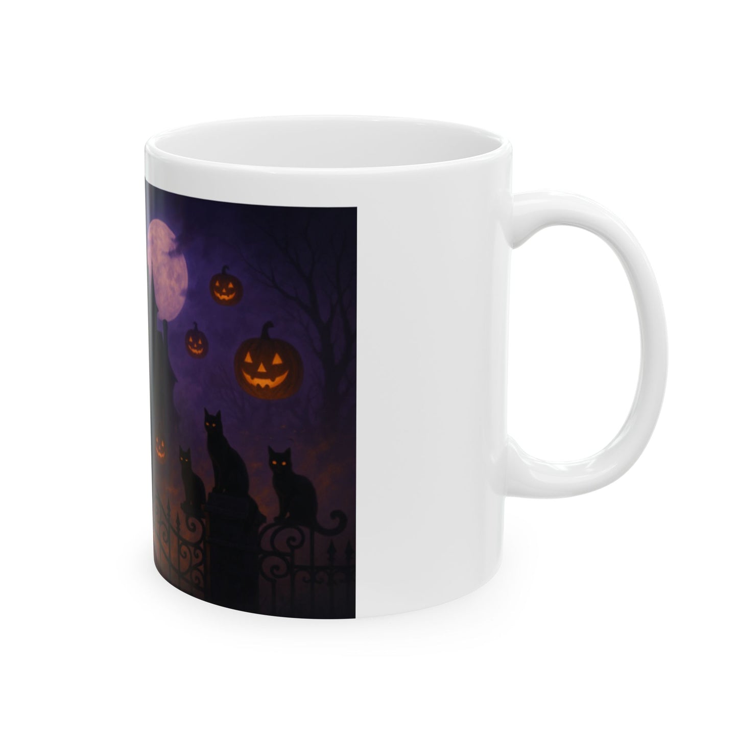 Spooky Halloween Ceramic Mug - Haunted House Design, Perfect for Coffee or Tea, Fall Decor, Halloween Party, Gift Idea  Digital Art