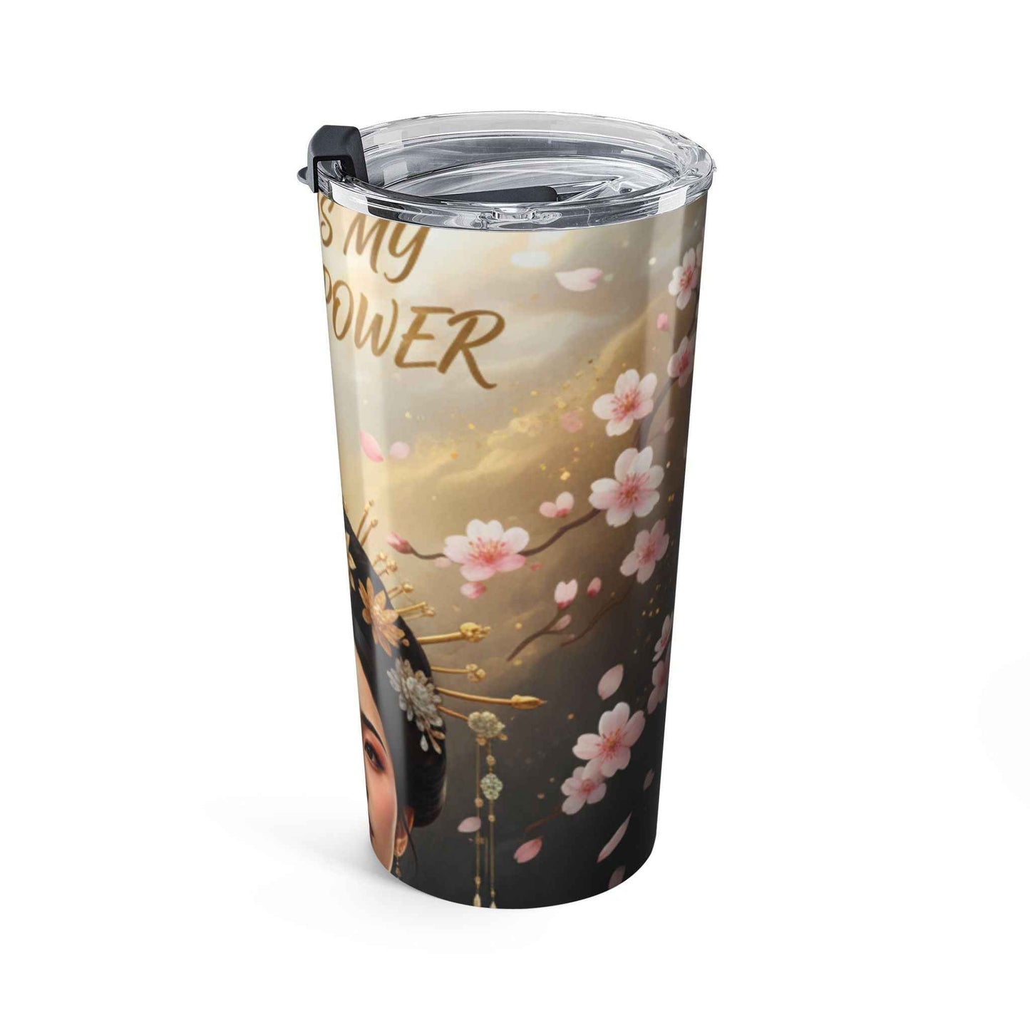 20oz Tumbler — "Grace Is My Superpower" Floral Asian Goddess Travel Mug