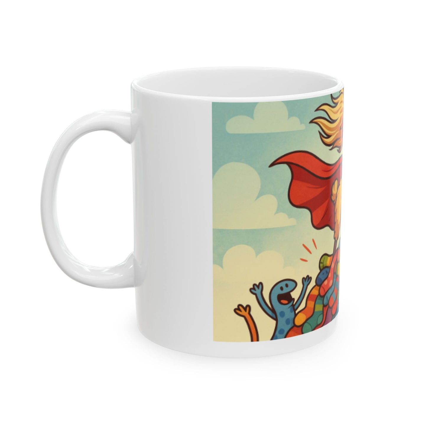 Superhero Llama Ceramic Mug - Fun Gift for Animal Lovers, Unique Coffee Cup, Warm and Whimsical Design for Home or Office  Digital Art