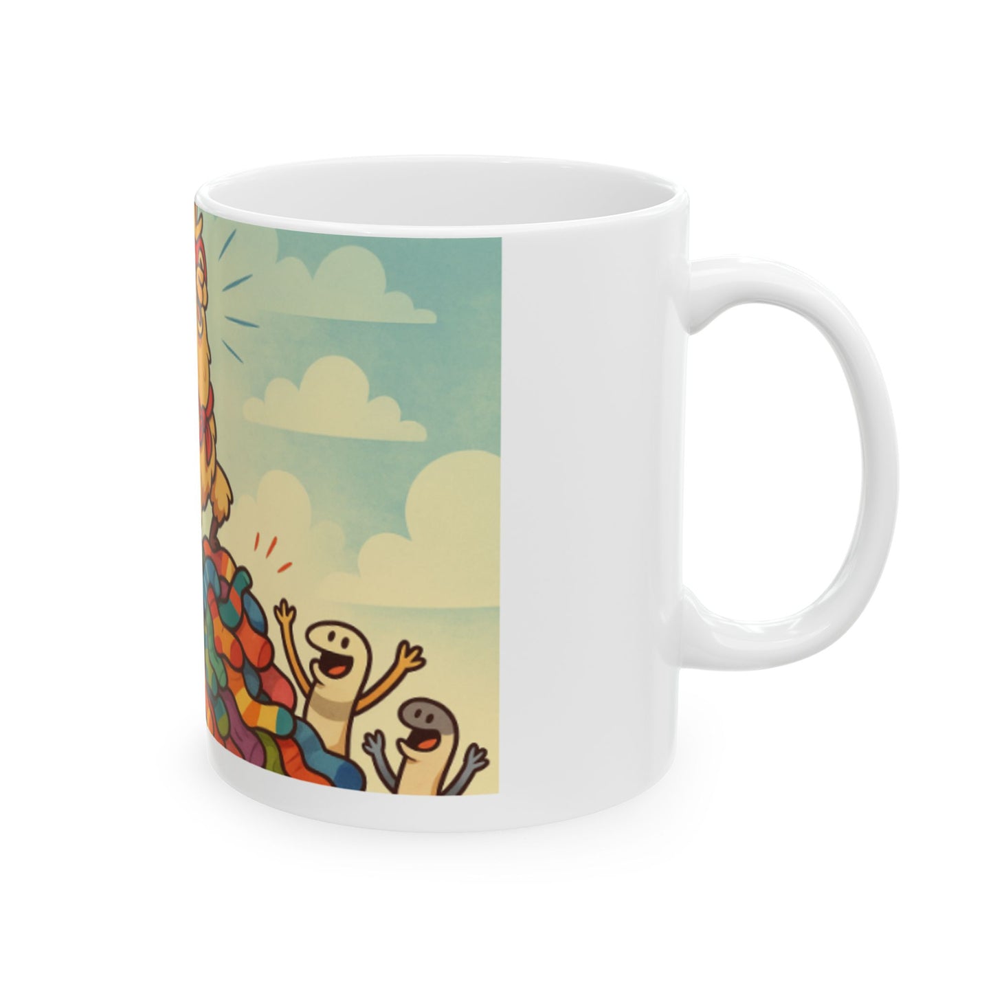Superhero Llama Ceramic Mug - Fun Gift for Animal Lovers, Unique Coffee Cup, Warm and Whimsical Design for Home or Office  Digital Art