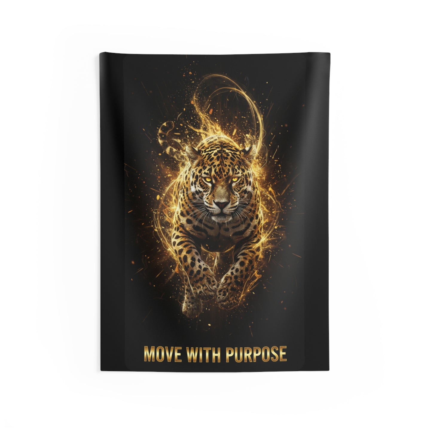 Motivational Tiger Tapestry — "Move With Purpose" Wall Art