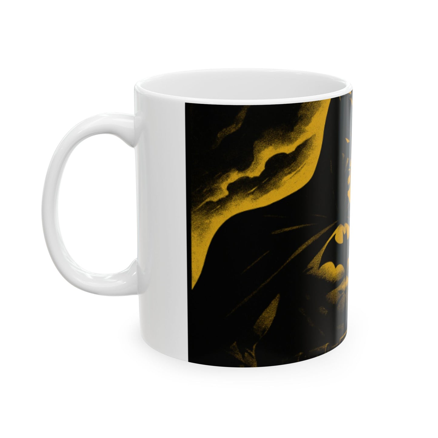 Batman Themed Ceramic Mug, Coffee Cup for Superhero Fans, Gift for Birthdays, Comic Lovers, and Special Occasions  Digital Art