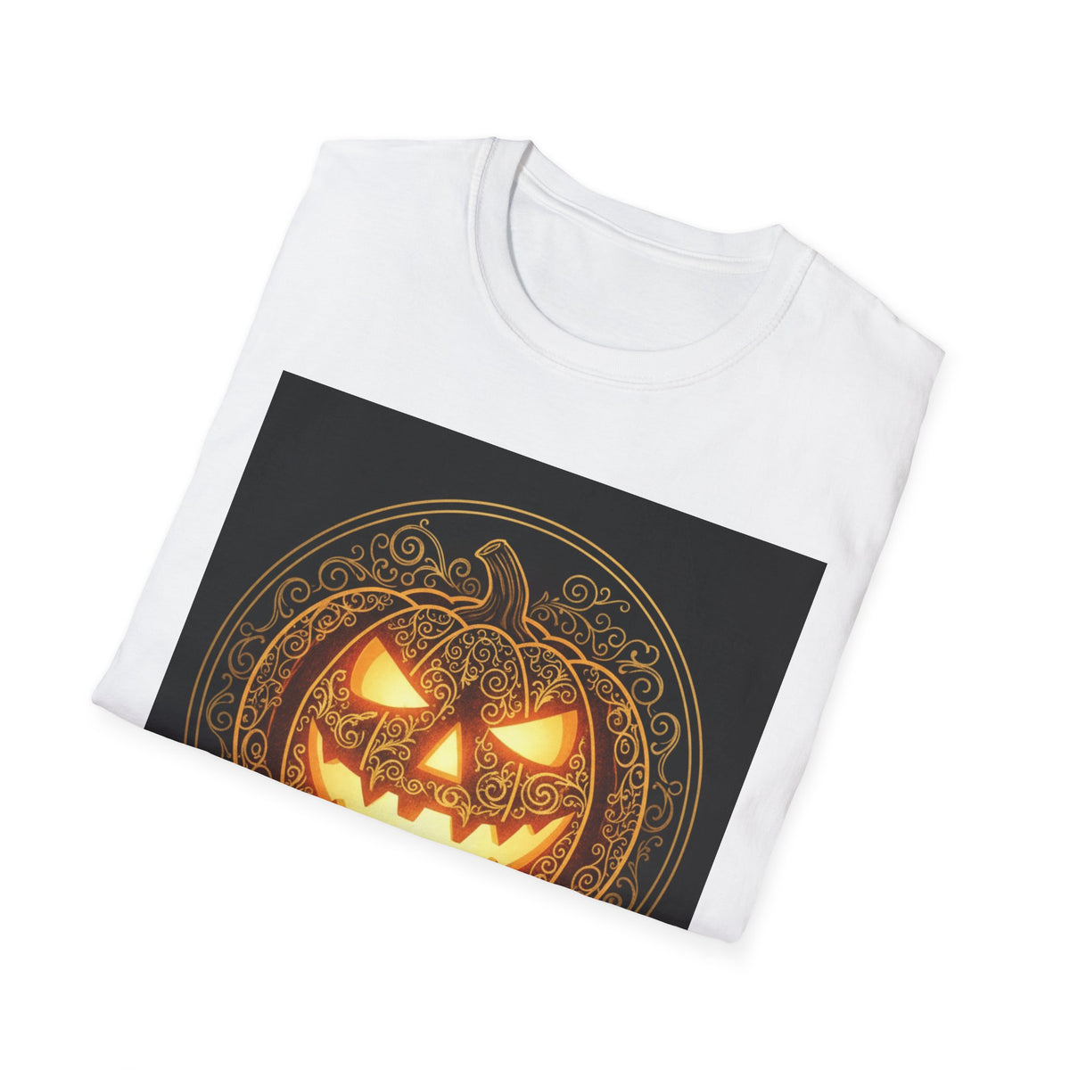 Halloween Jack-O'-Lantern T-Shirt — Glowing Pumpkin Graphic Tee