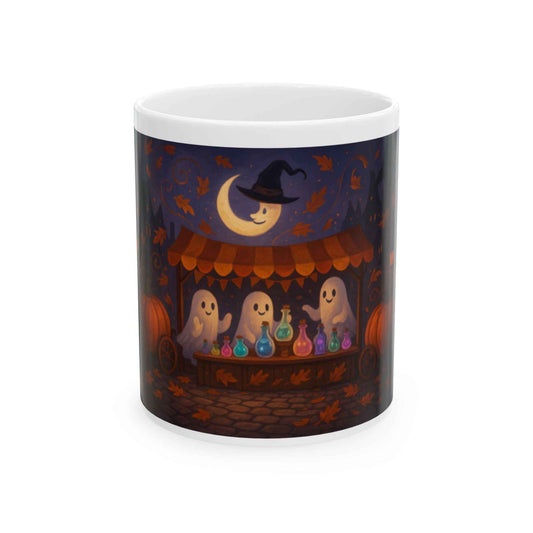 Halloween Ghosts Ceramic Mug - Spooky Drinkware for Fall, Pumpkin Party, Coffee Lovers, Unique Gift, 11oz & 15oz Sizes