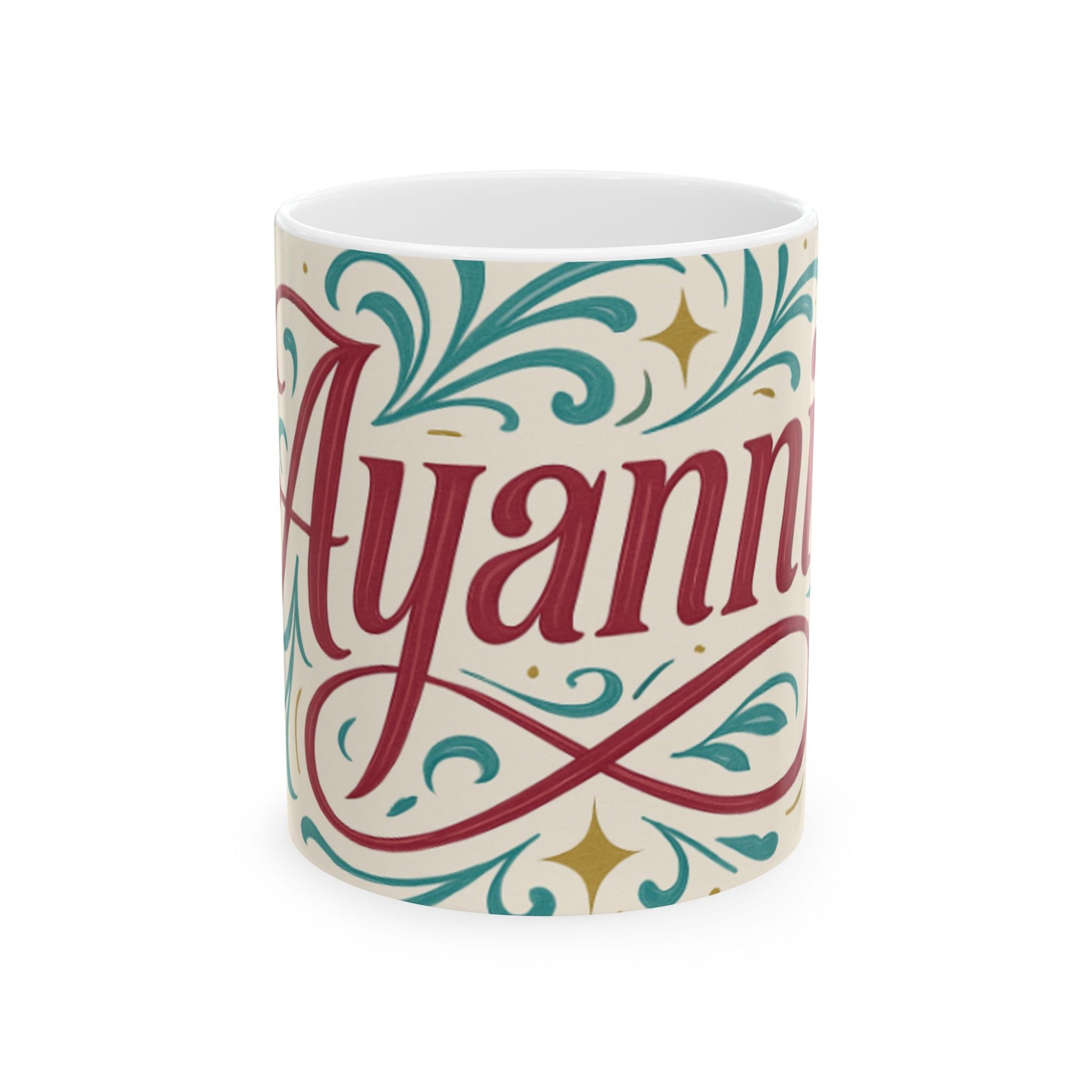 Personalized Ceramic Mug for Coffee Lovers, Custom Name Coffee Cup, Unique Gift for Birthdays, Holidays, Home Decor, 11oz, 15oz  Digital Art