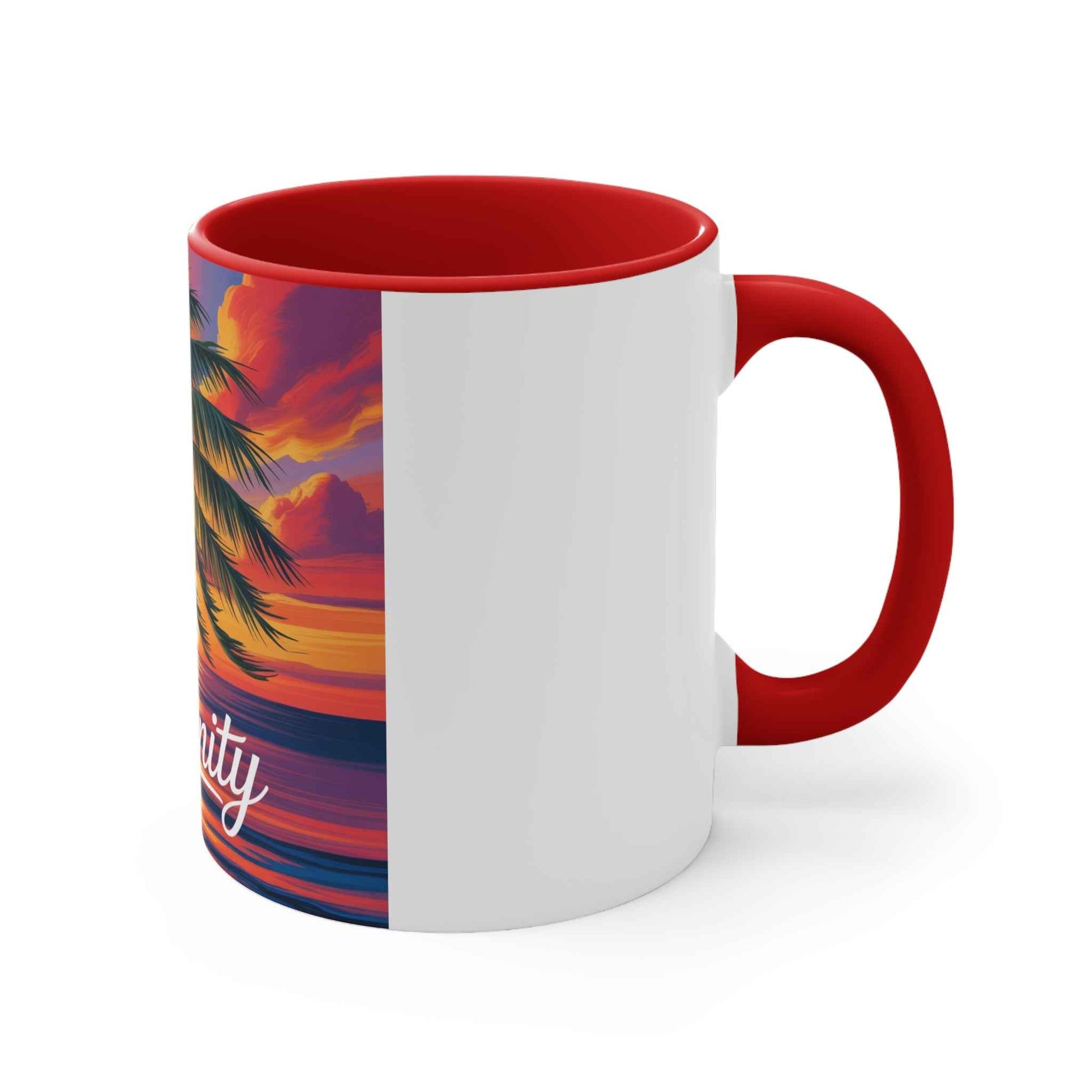 Serenity Sunset Accent Mug | Tropical Coffee Cup, Relaxation Gift, Beach Lover's Mug, Summer Decor, Gift for Her