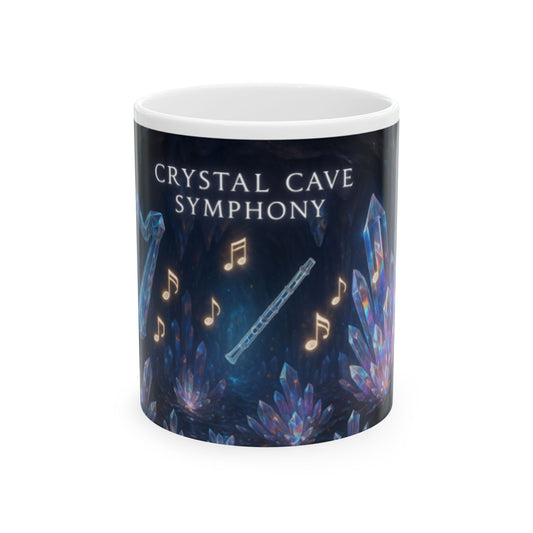 Ceramic Mug, Crystal Cave Symphony Coffee Cup, Unique Gift for Music Lovers, Home Decor, Birthday Gift, Art Mug, 11oz, 15oz  Digital Art
