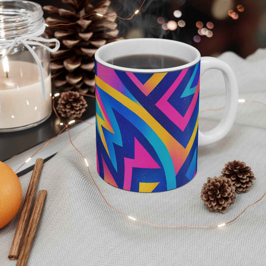 Colorful Abstract Mug, Unique Gift for Art Lovers, Vibrant Coffee Cup, Creative Present for Birthdays, Fun Kitchen Decor