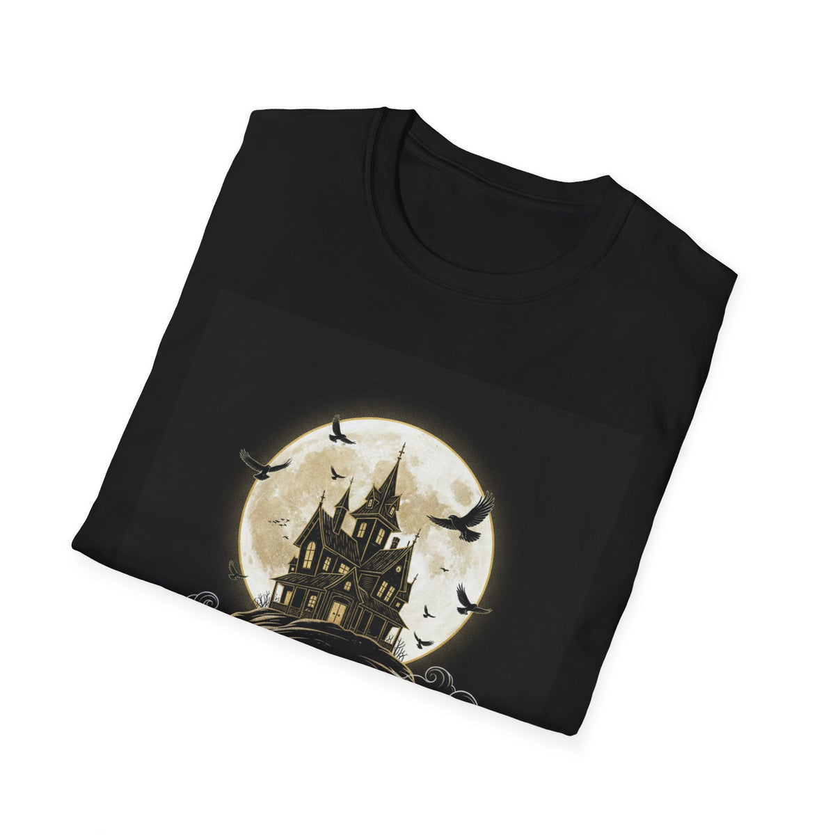 Haunted Harvest T-Shirt — Spooky Castle Moon Halloween Tee
