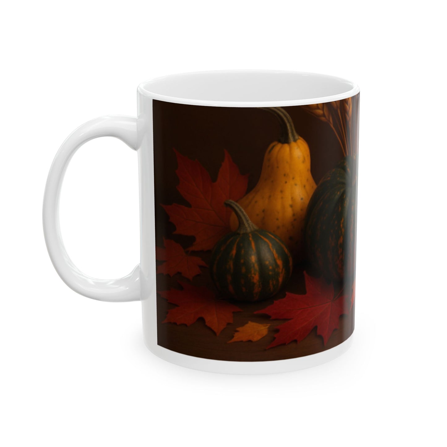 Fall Harvest Ceramic Mug - Autumn Coffee Cup, Pumpkin Decor, Thanksgiving Gift, Cozy Vibes, Seasonal Drinkware Digital Art