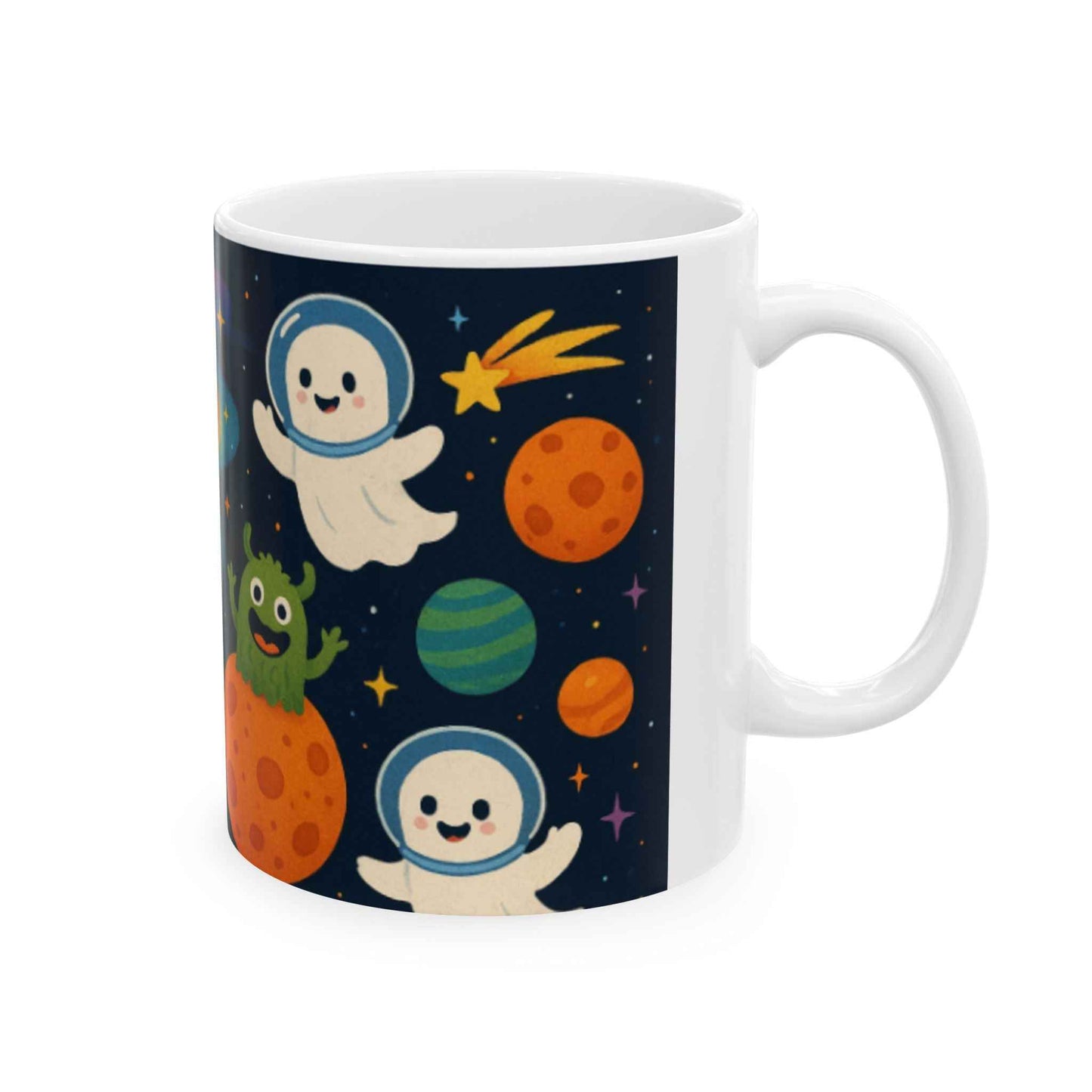 Cosmic Adventure Ceramic Mug - Space Theme, Rocketship Design, Perfect for Coffee Lovers, Kids Room Decor, Gift for Astronaut Enthusiasts