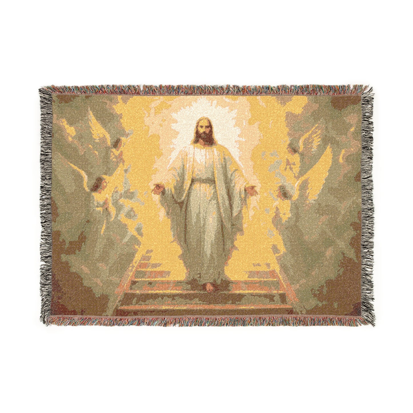 Spiritual Woven Blanket, Cozy Home Decor, Christian Gift, Church Service Blanket, Inspirational Throw for Religion and Faith