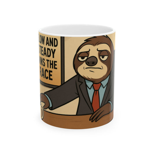 Funny Sloth Ceramic Mug - Perfect for Coffee Lovers, Office Humor, Gift for Friends, Motivational Mug, Coffee Cup  Digital Art
