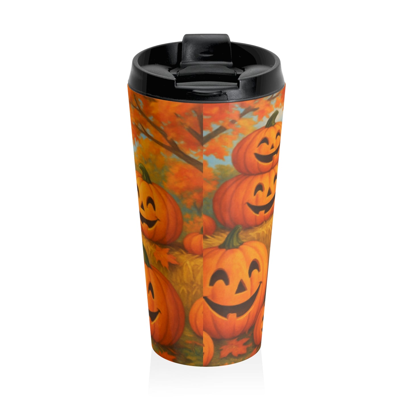 Pumpkin Halloween Travel Mug - Boo-tiful Design, Coffee Cup Gift for Fall, Trick or Treat Accessory, Autumn Vibes, Party Favor