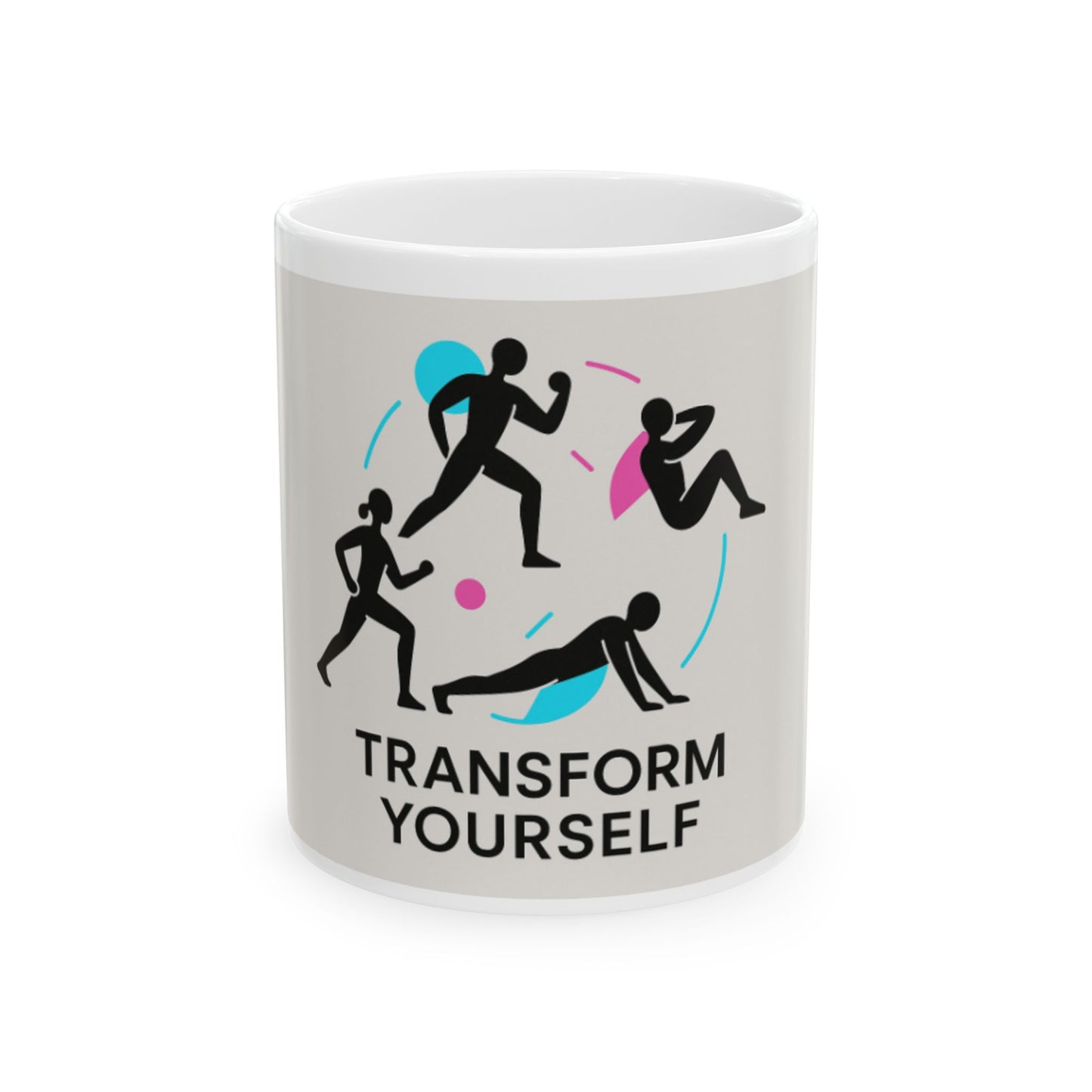 Inspirational Fitness Ceramic Mug - Transform Yourself, Workout Gift, Motivational Coffee Cup, Fitness Enthusiast Mug, Gym Lover Mug  Digital Art