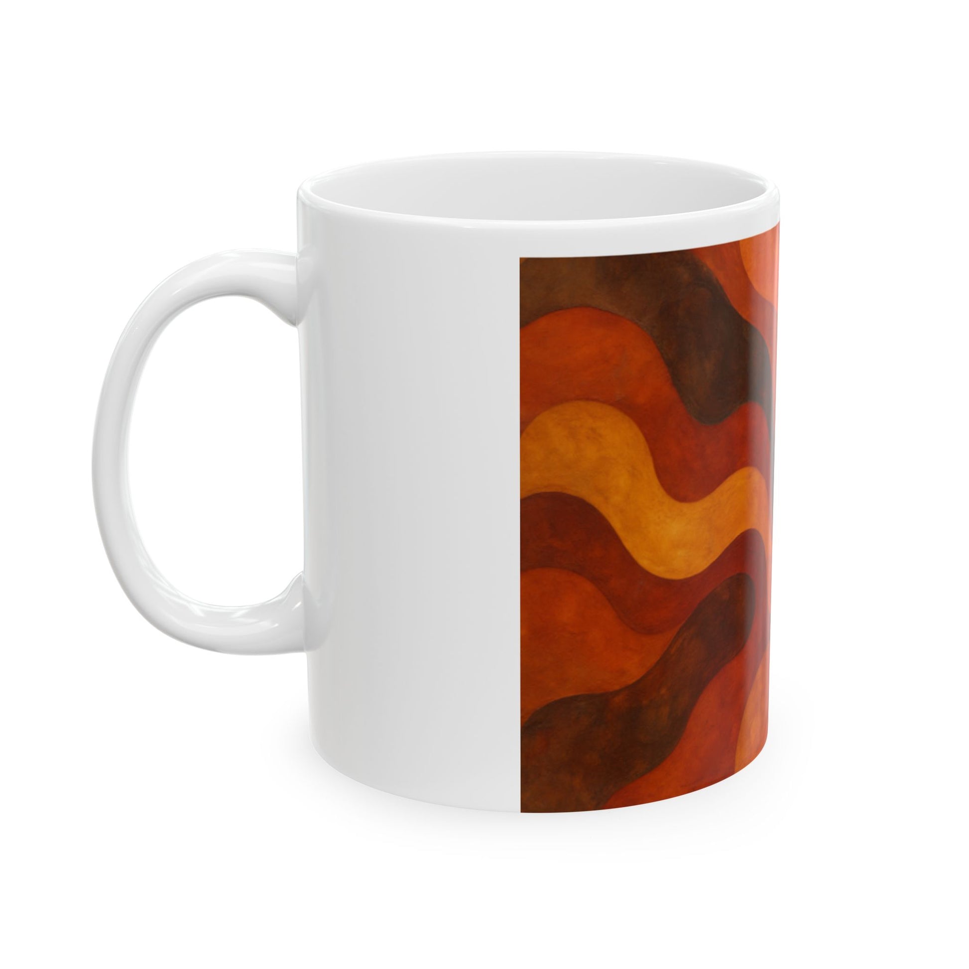 Retro Swirl Ceramic Mug | Coffee, Tea, Gift, Kitchen Decor, Cozy Home  Digital Art