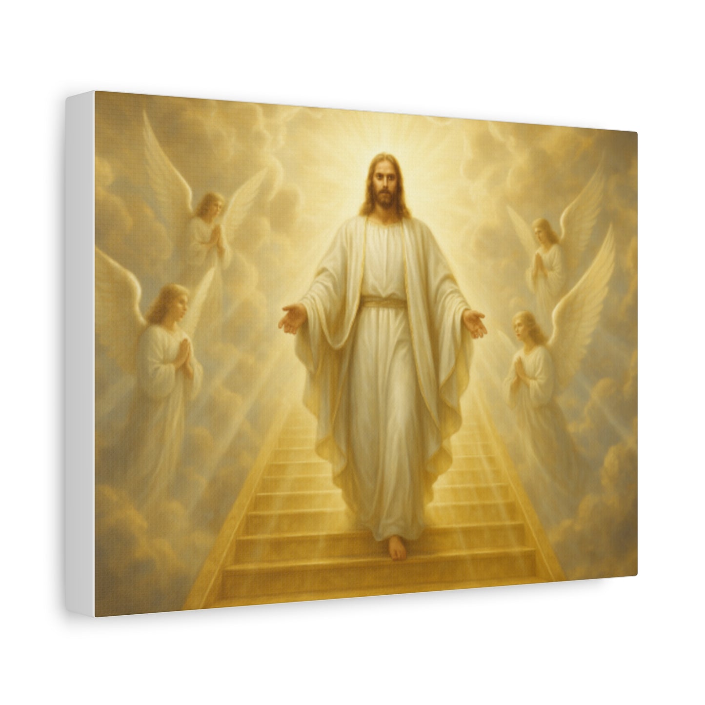 Canvas Wall Art with Angelic Imagery, Spiritual Decor, Religious Home Decoration, Inspirational Art for Living Room, Gift for Believers