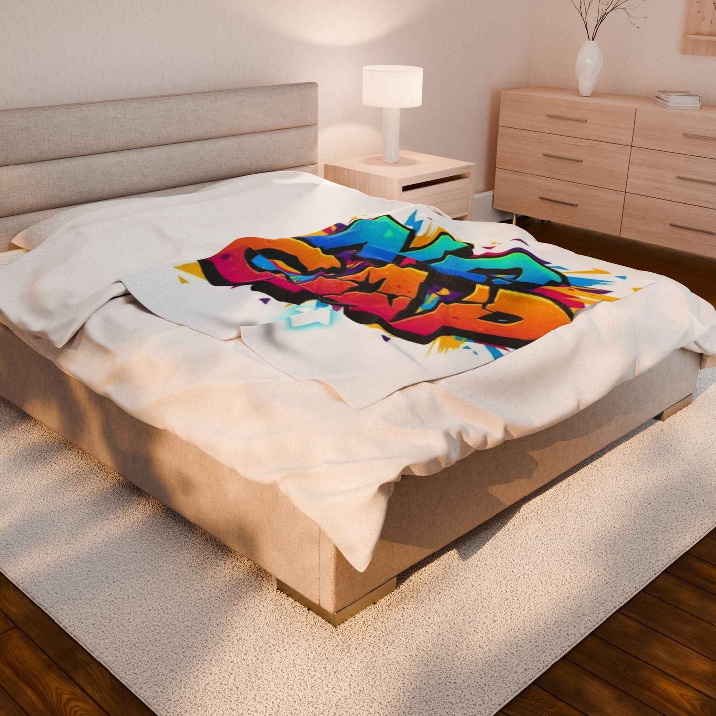 Colorful 'No Cap' Velveteen Plush Blanket for Cozy Comfort