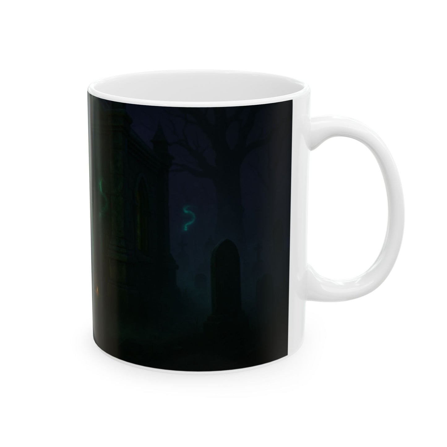 Mystical Glow Ceramic Mug | Gothic Decor, Witchy Gift, Cozy Coffee Cup, Halloween Kitchenware, Unique Art Mug  Digital Art