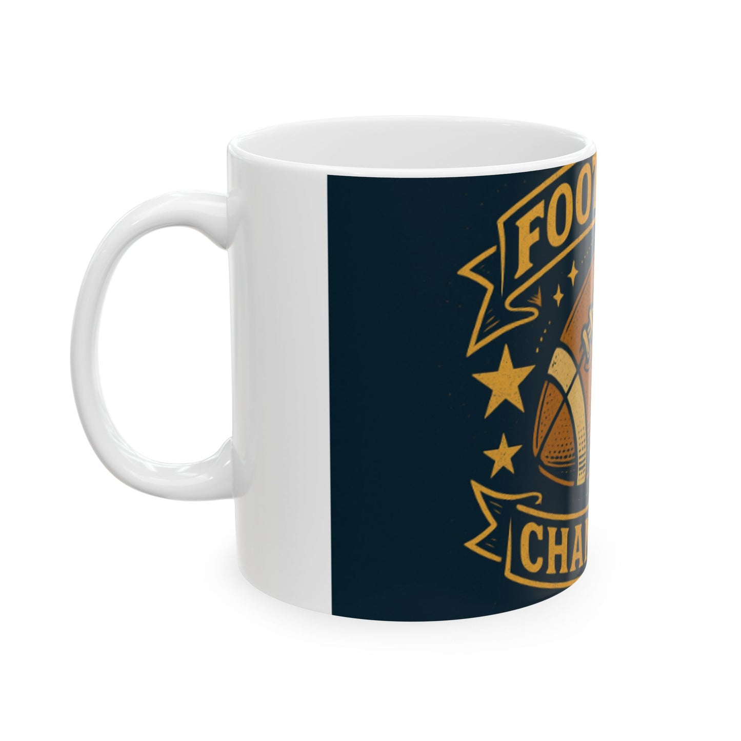 Football Champion Ceramic Mug - Perfect for Sports Fans, Gift for Dad, Coffee Lover, Football Season, Team Spirit Digital Art