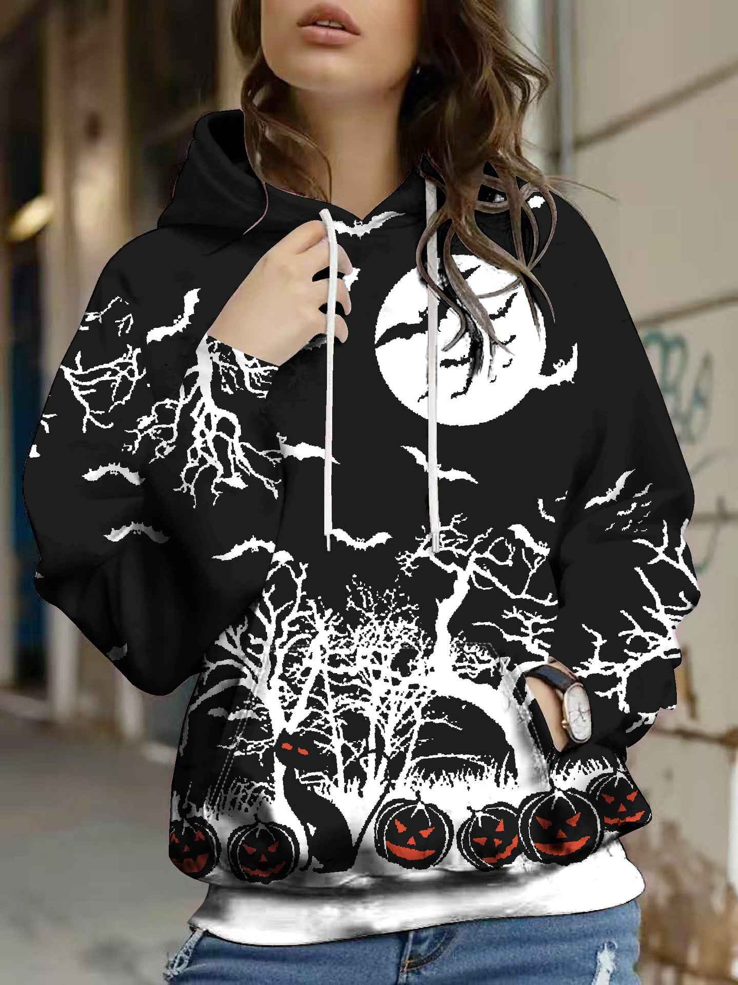 Autumn And Winter Halloween Digital Printed Hoodie