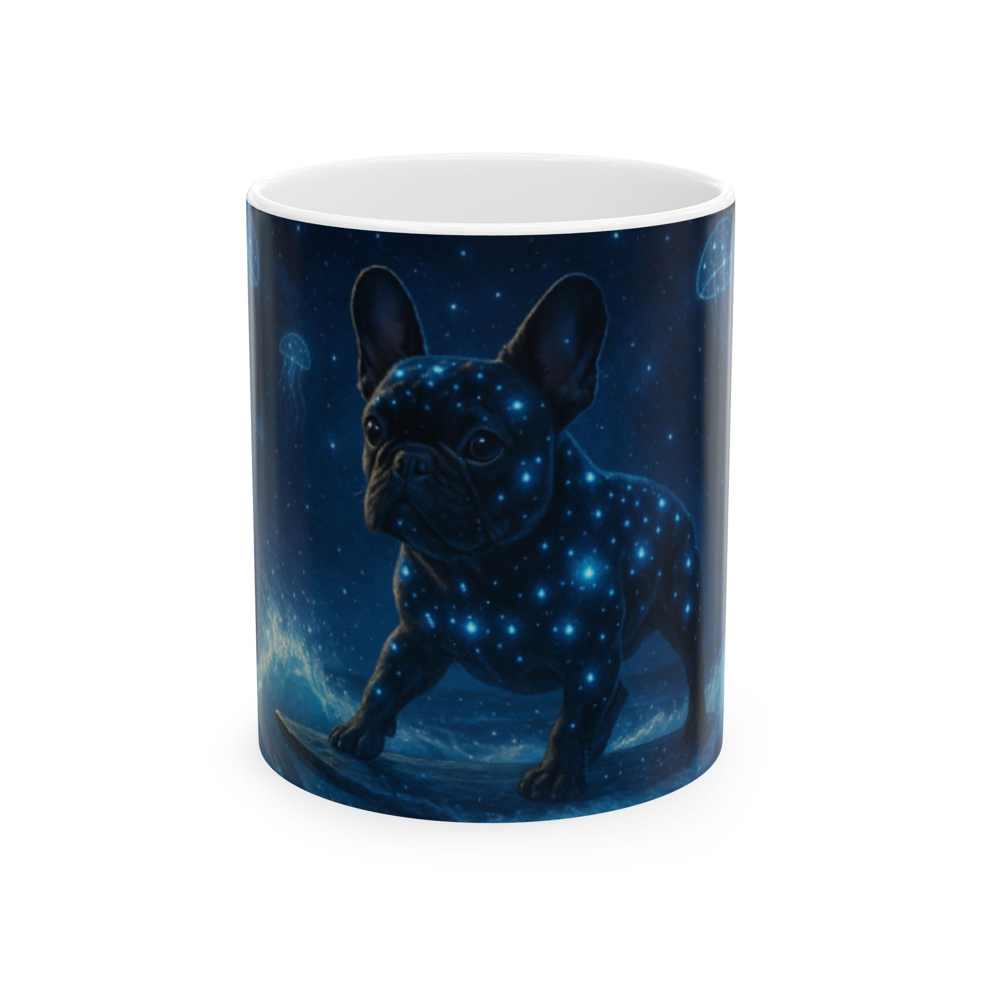 Starry Night French Bulldog Ceramic Mug | Dog Lover Gift, Coffee Mug, Unique Dog Art, Home Decor, Pet Owner Present  Digital Art