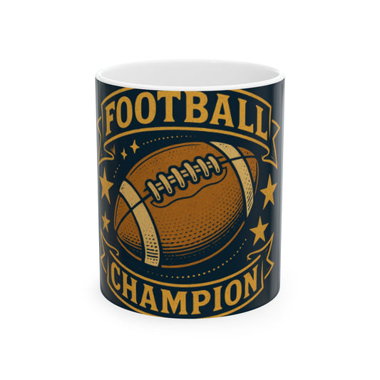 Football Champion Ceramic Mug - Perfect for Sports Fans, Gift for Dad, Coffee Lover, Football Season, Team Spirit  Digital Art