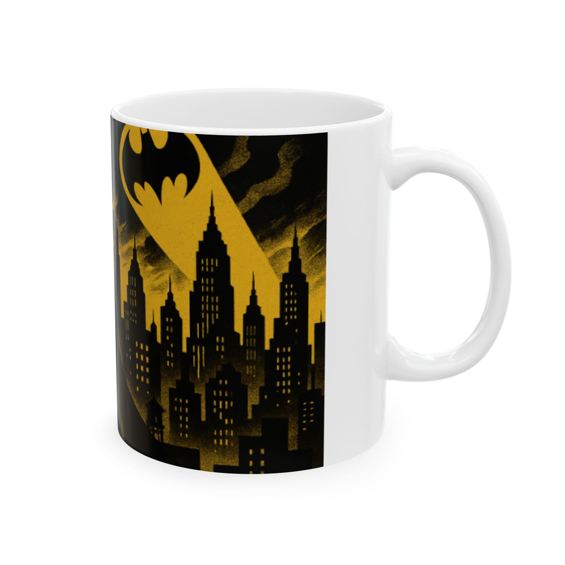 Batman Themed Ceramic Mug, Coffee Cup for Superhero Fans, Gift for Birthdays, Comic Lovers, and Special Occasions  Digital Art