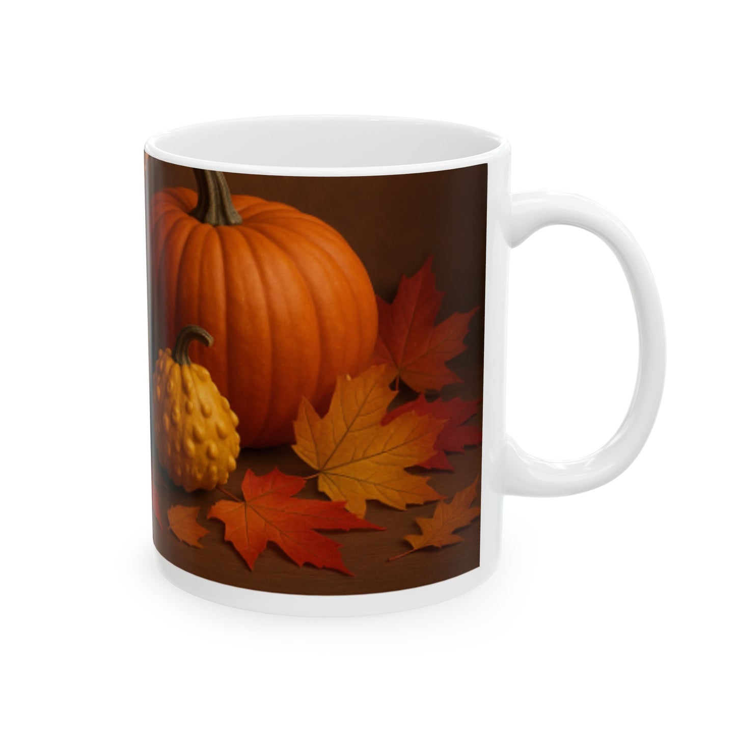 Fall Harvest Ceramic Mug - Autumn Coffee Cup, Pumpkin Decor, Thanksgiving Gift, Cozy Vibes, Seasonal Drinkware Digital Art