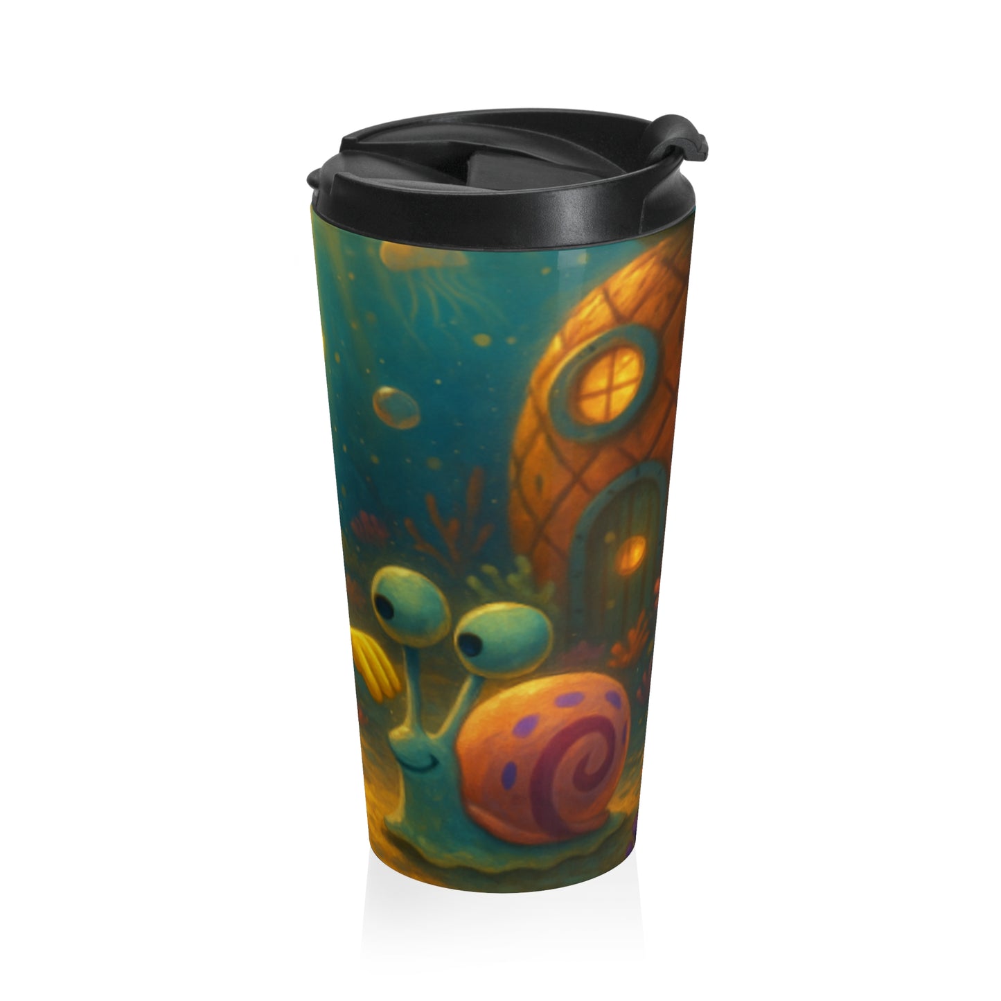 SpongeBob SquarePants Travel Mug | Kids' Stainless Steel Tumbler for On-The-Go, Cartoon Gift for Fans, Fun Beverage Container