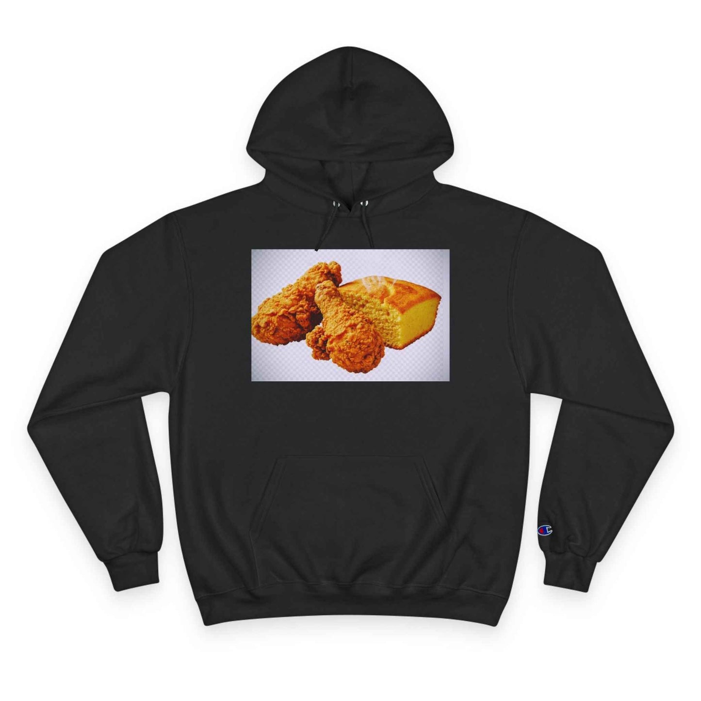 Funny Foodie Champion Hoodie - Chicken and Cornbread Design