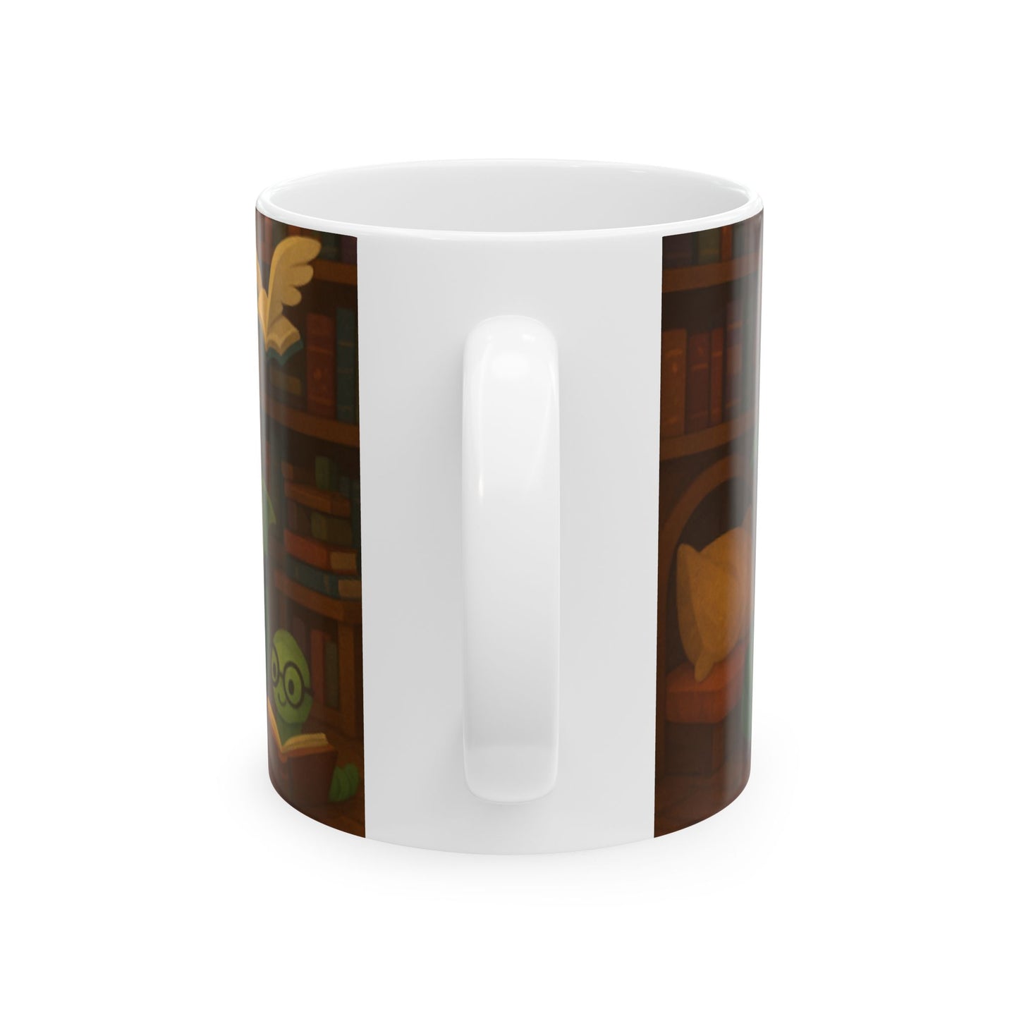 Reading Dragon Ceramic Mug - Perfect Gift for Book Lovers, Cozy Vibes, Home Decor, Novelty Mug, Reading Nook  Digital Art