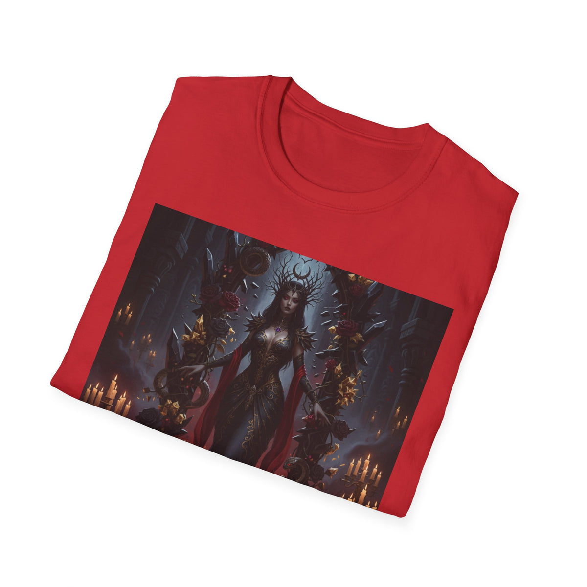 Gothic Dark Queen T-Shirt — Vampire Goddess Illustration Tee