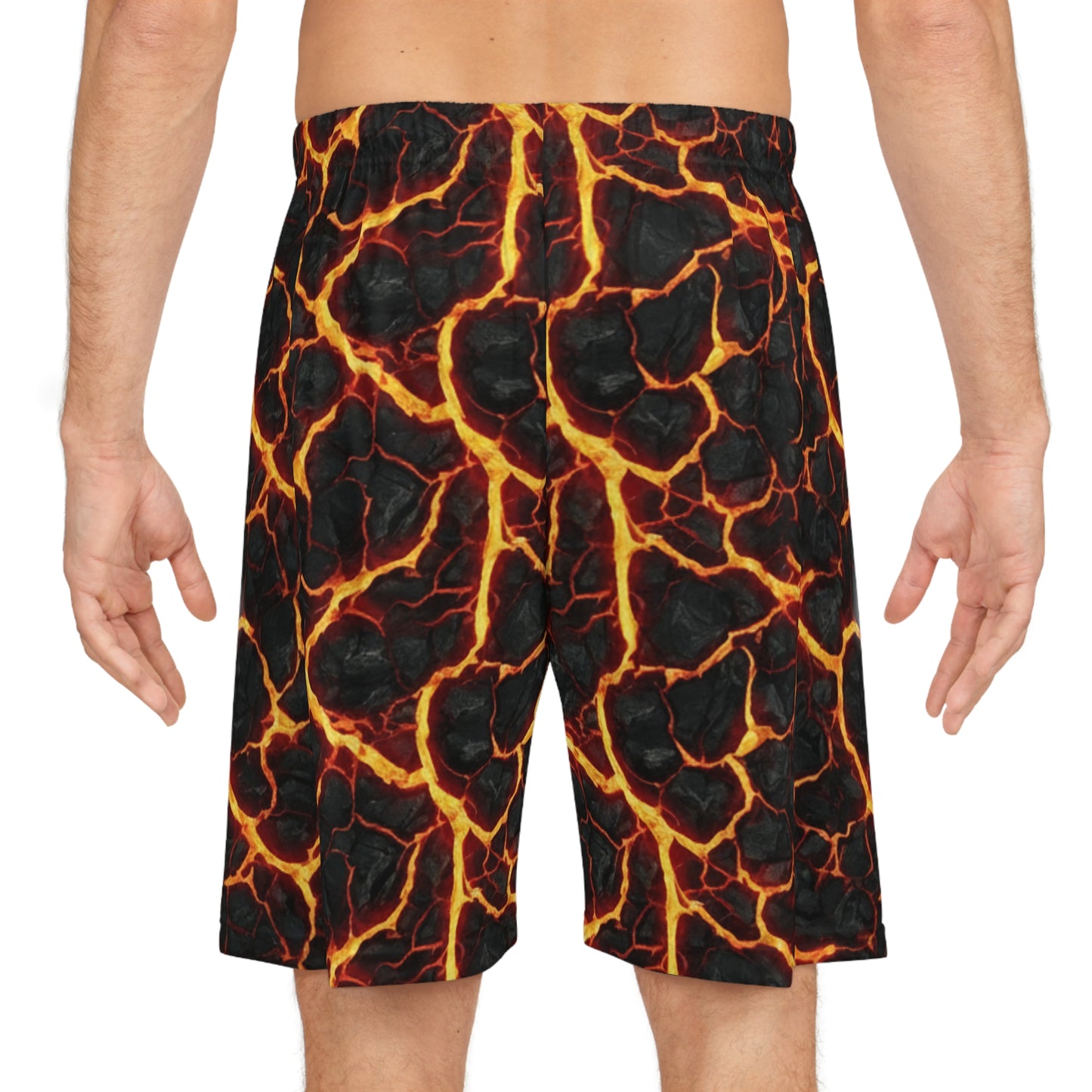 Lava Flow Basketball Shorts — All-Over-Print Athletic Shorts