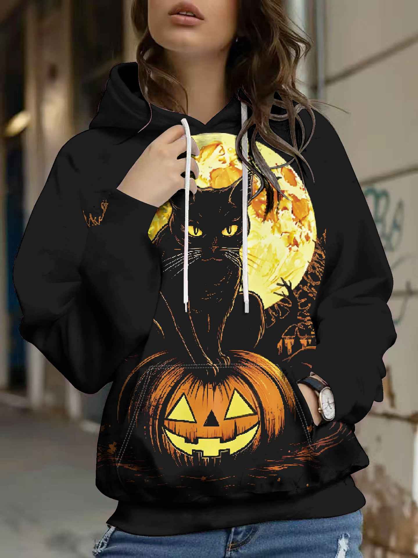 Autumn And Winter Halloween Digital Printed Hoodie