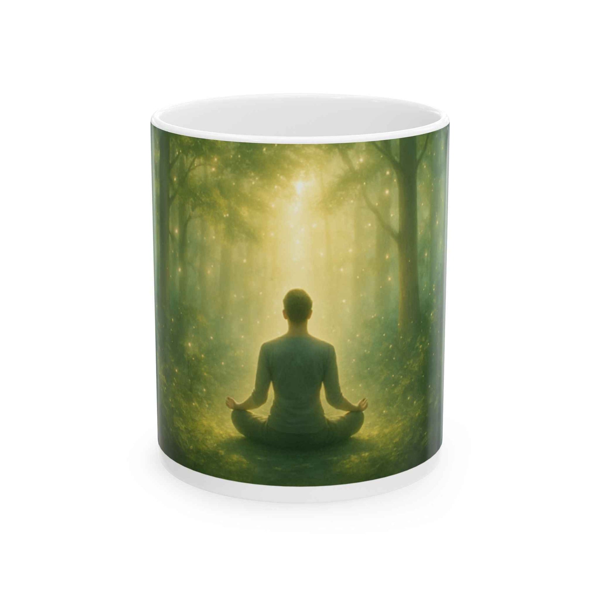 Meditative Forest Ceramic Mug - Mindfulness Gift for Yoga Lovers, Nature Lovers, Home Decor, Tea/Coffee Cup, Cozy Vibes
