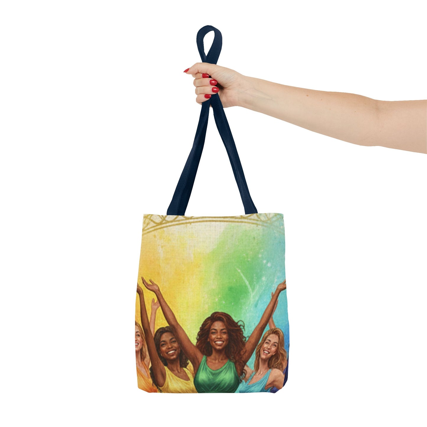 Colorful Celebration Tote Bag — Joyful Women & Rainbow Paint Design