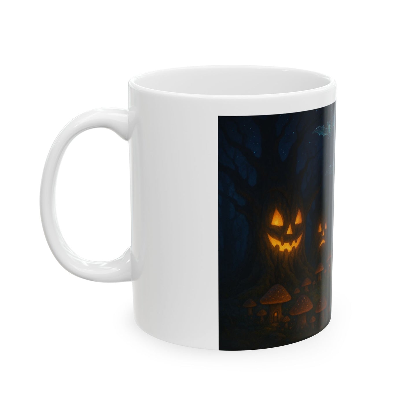Spooky Halloween Ceramic Mug, Pumpkin, Witch Decoration, Perfect for Fall, Gift for Friends, Cozy Home Addition  Digital Art