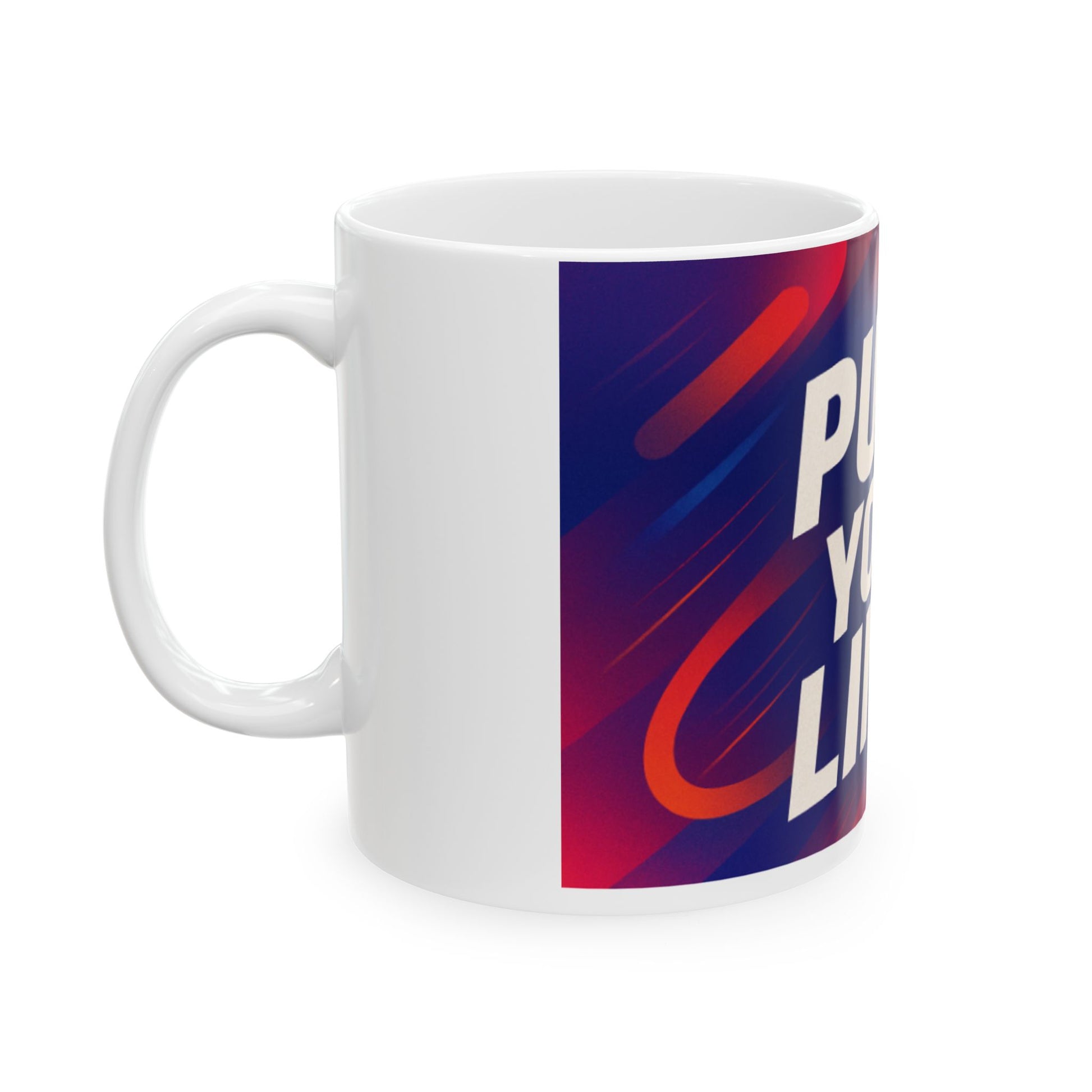 Motivational Ceramic Mug - "Push Your Limit" Coffee Cup, Inspirational Gift for Athletes, Office Use, Self-Care, Encouragement  Digital Art